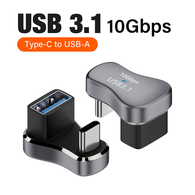 180-Grad-Winkel-USB-C-Adapter, USB-C-Stecker auf Buchse, 20 Gbit/s, PD 140 W, Schnelllade-Konverter-Adapter für Dampf Deck-Zubehör: verrotten