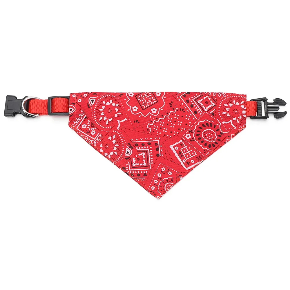 Vendaje Triangular ajustable para mascota, perro, gato, bufanda lavable, Bandana, Collar, Baberos, decoración de cuello de gato, vestido de de cumpleaños: M / Rojo