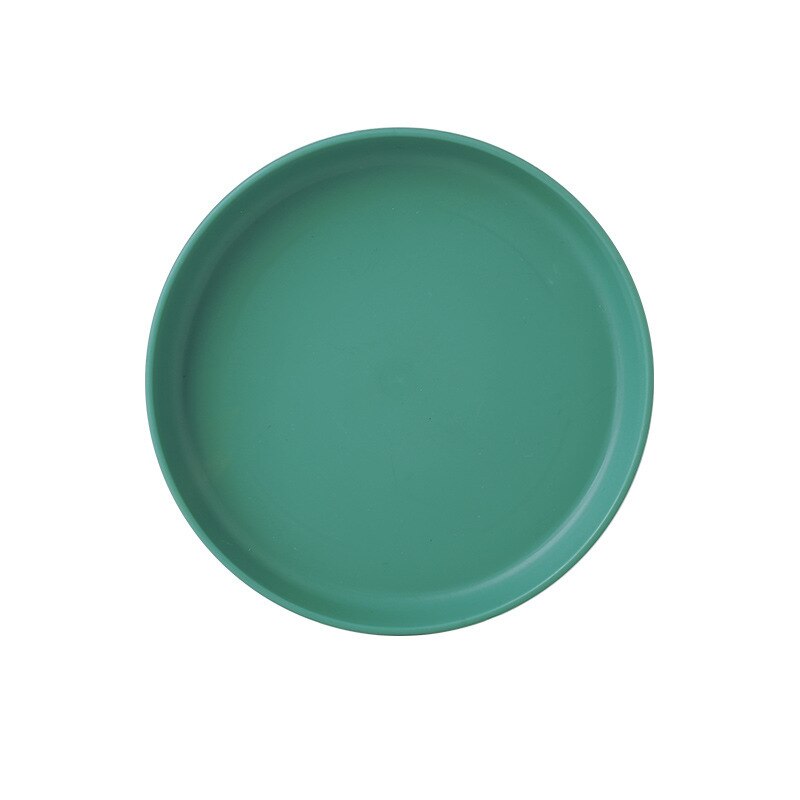 Vajilla de color liso para el hogar, plato para aperitivos, fruta, caramelo, pastel, 6 pulgadas, accesorios de cocina: Round plate green