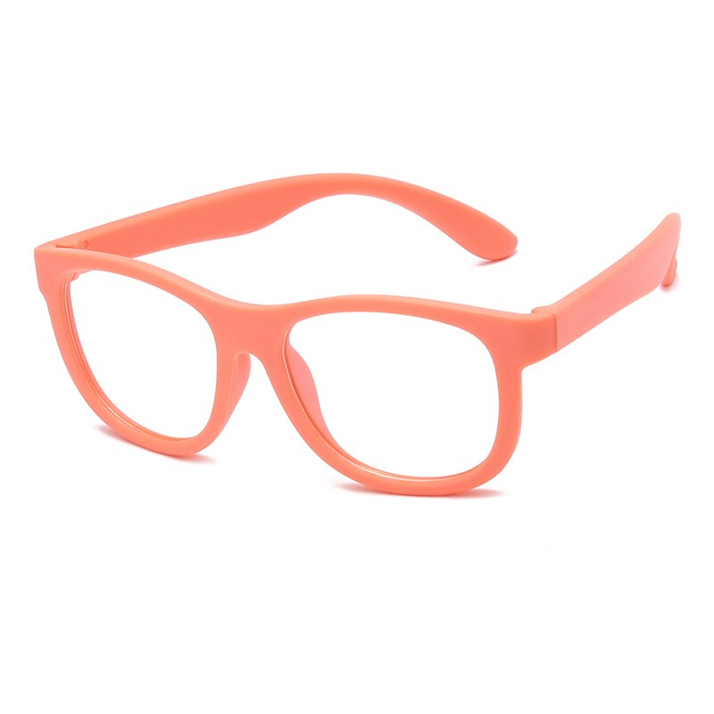 Kinderbril computer anti blauw licht rubber flexibel  tr90 siliconen meisjes optische monturen op sterkte meisjes jongens roze bril: Oranje