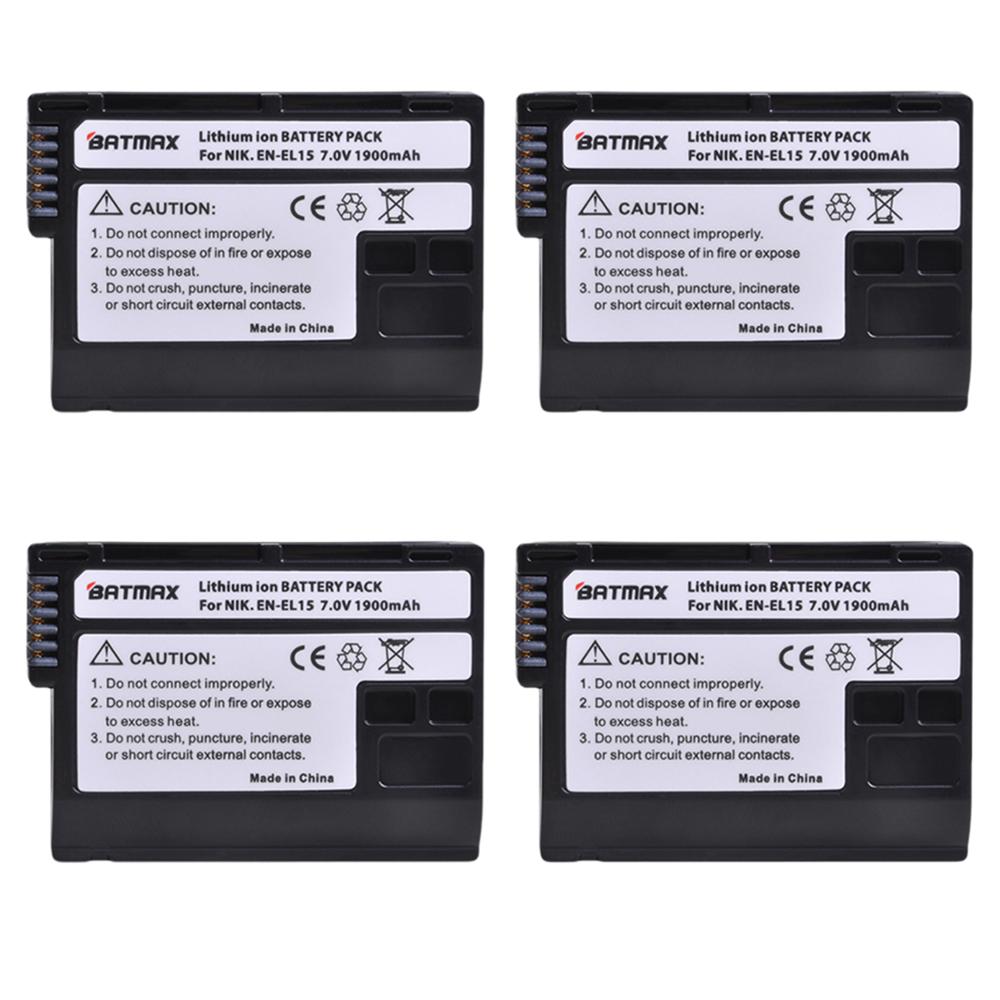 4X EN EL15 EN-EL15A ENEL15 EN-EL15 Batterie + LED USB Ladegerät für Nikon D500 D600 D610 D750 D7000 D7100 D7200 d800 D800E D810: 4Pcs