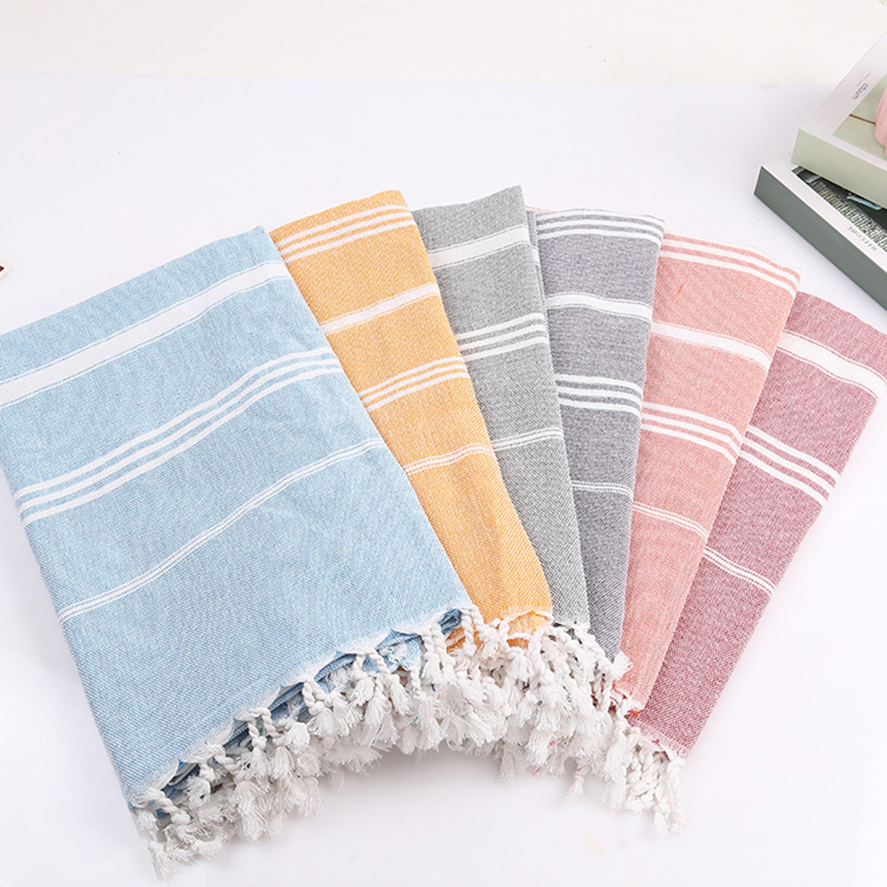 6 Colors Turkish Bath Towel With Tassels Thin Travel Camping Bath Sauna Beach Gym Pool Blanket Dropshiipping