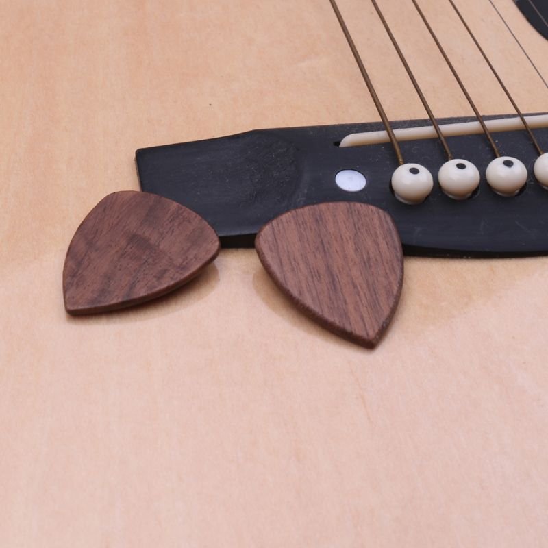 2 Stuks Zwarte Walnoot Hout Skelet Akoestische Basgitaren Pick Peddels Gitaar Spelen Accessoires Skelet Akoestische Pxpf