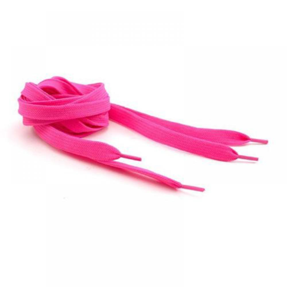 Cordones planos de poliéster, 6 colores, 110 cm, para zapatillas deportivas, para hombre y mujer, , 1 par: pink