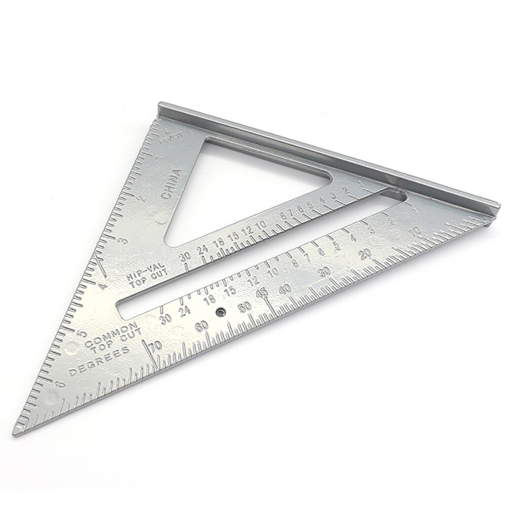 Angle Ruler 7/12 inch Metric Aluminum Alloy Triangular Measuring Ruler Woodwork Speed Square Triangle Angle Protractor