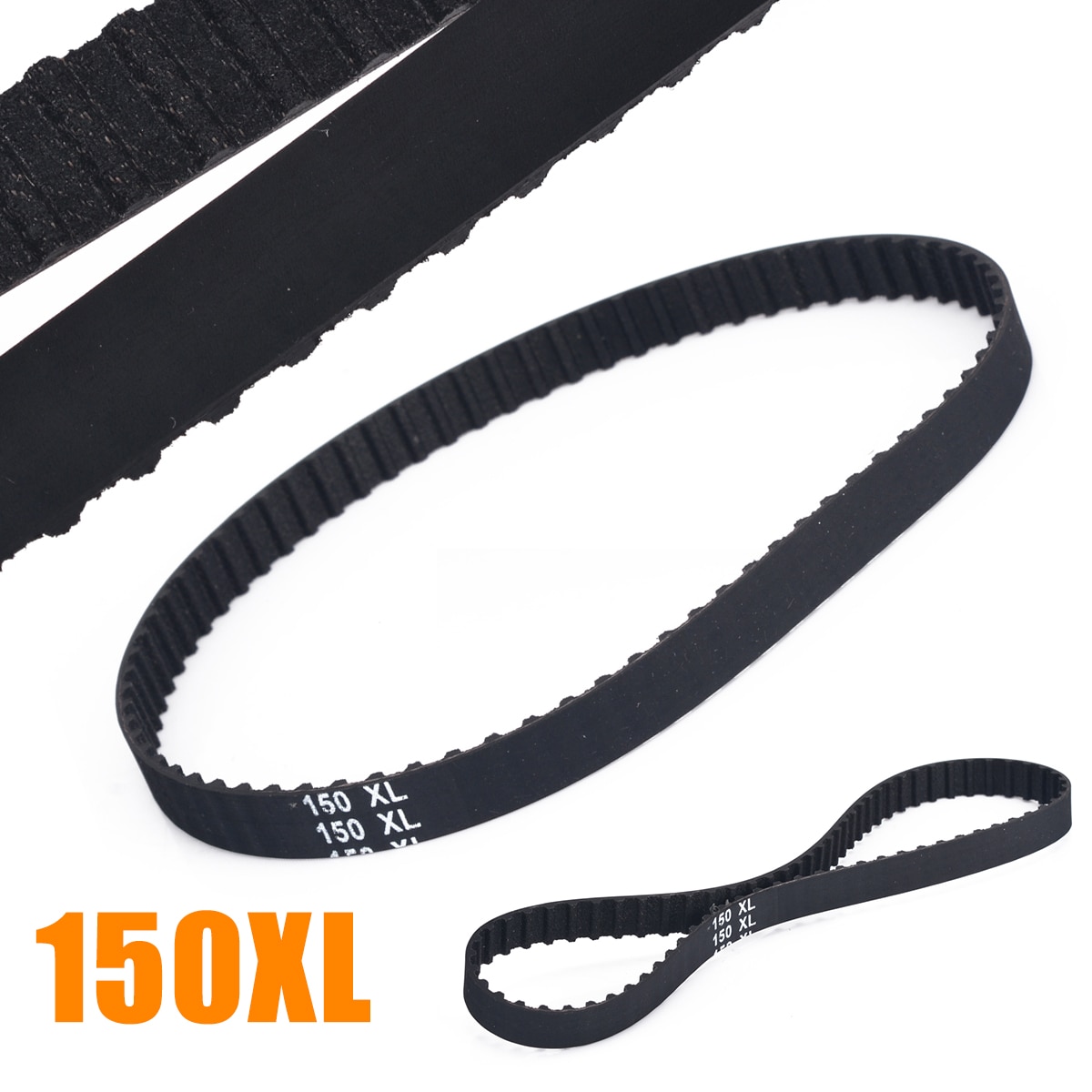 1 Piece Timing Belt XL 10mm Aging-Resistant 150XL037 Black Timing Belts 75 Teeth Cogged Rubber Geared Drive Belt