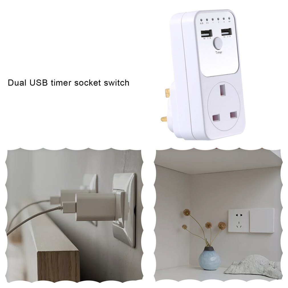 Dual USB Timing Socket Switch Electronic Device Countdown Socket Smart Control Socket Pluggable Socket