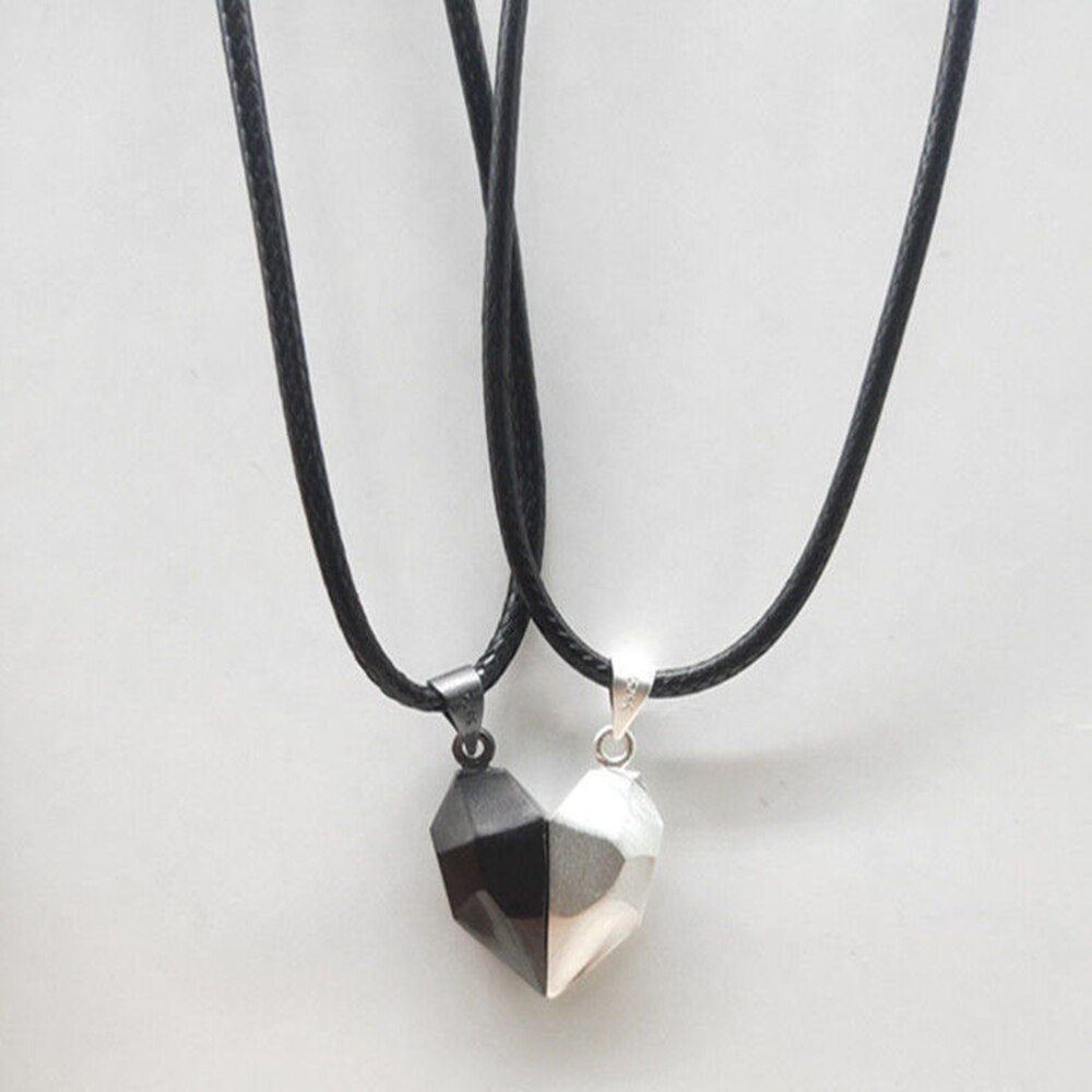 1 Paar Magnetische Paar Hart Vorm Ketting Gothic Punk Stijl Voor Mannen Sieraden Bruiloft Liefhebbers Koppels Valentijnsdag: 2