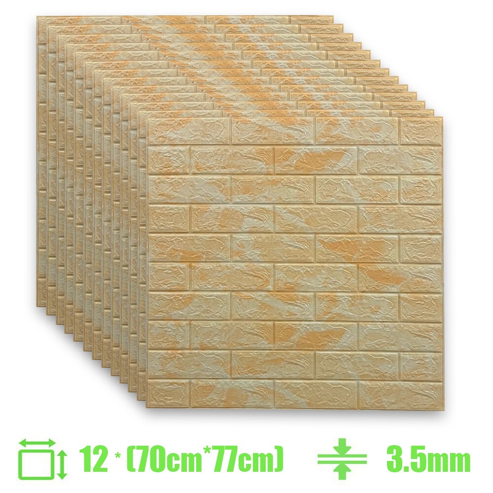 3D Wall Stickers Imitation Brick Bedroom Decor Panel Self-adhesive Wallpaper for Living Room Kitchen TV Backdrop Home Decoration: Coffee