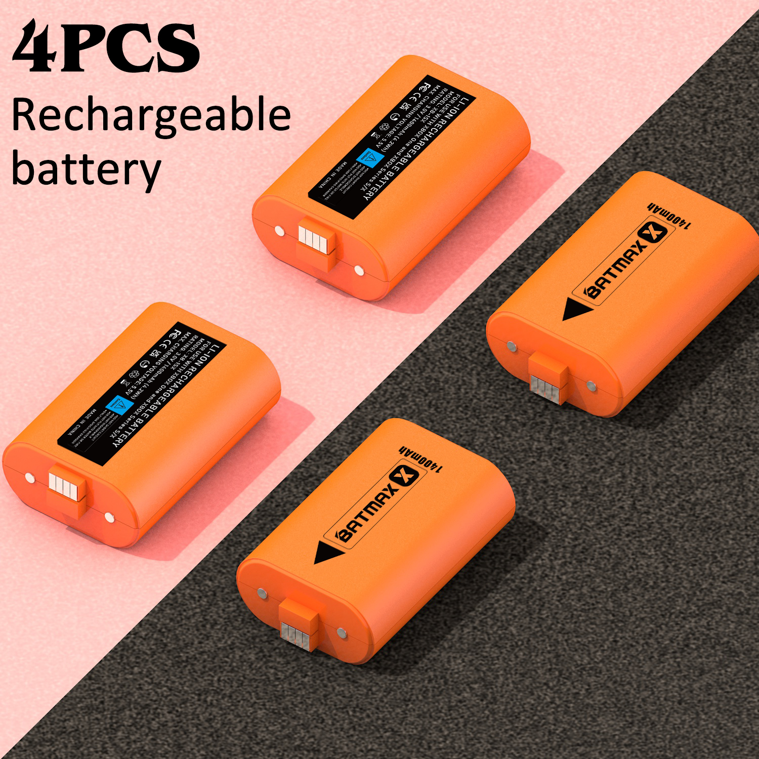Batmax 4pcs Xbox One Rechargeable Battery pack For Xbox One / Xbox One S/Xbox One X/Xbox Series X/S Controller Gamepads