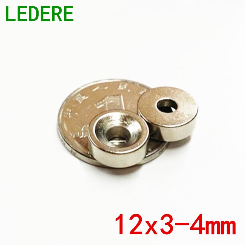 Ledere 10/50 Stuks D 12X3 Mm Magnetische Materialen Neodymium Magneet Mini Kleine Ronde Schijf Gat 4mm 12x3-4mm