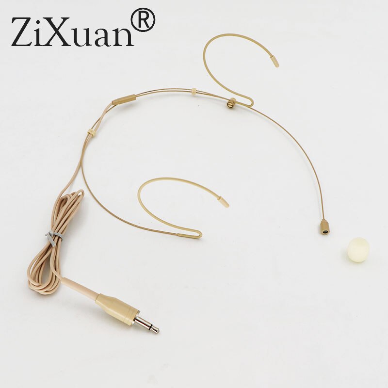 Profesjonalne Omnidirection Earset mikrofon kondensujący miniaturowe skóry mikrofony przewodowe z pałąkiem na głowę mikrofon z 3.5mm wtyczka mono: BIAŁY