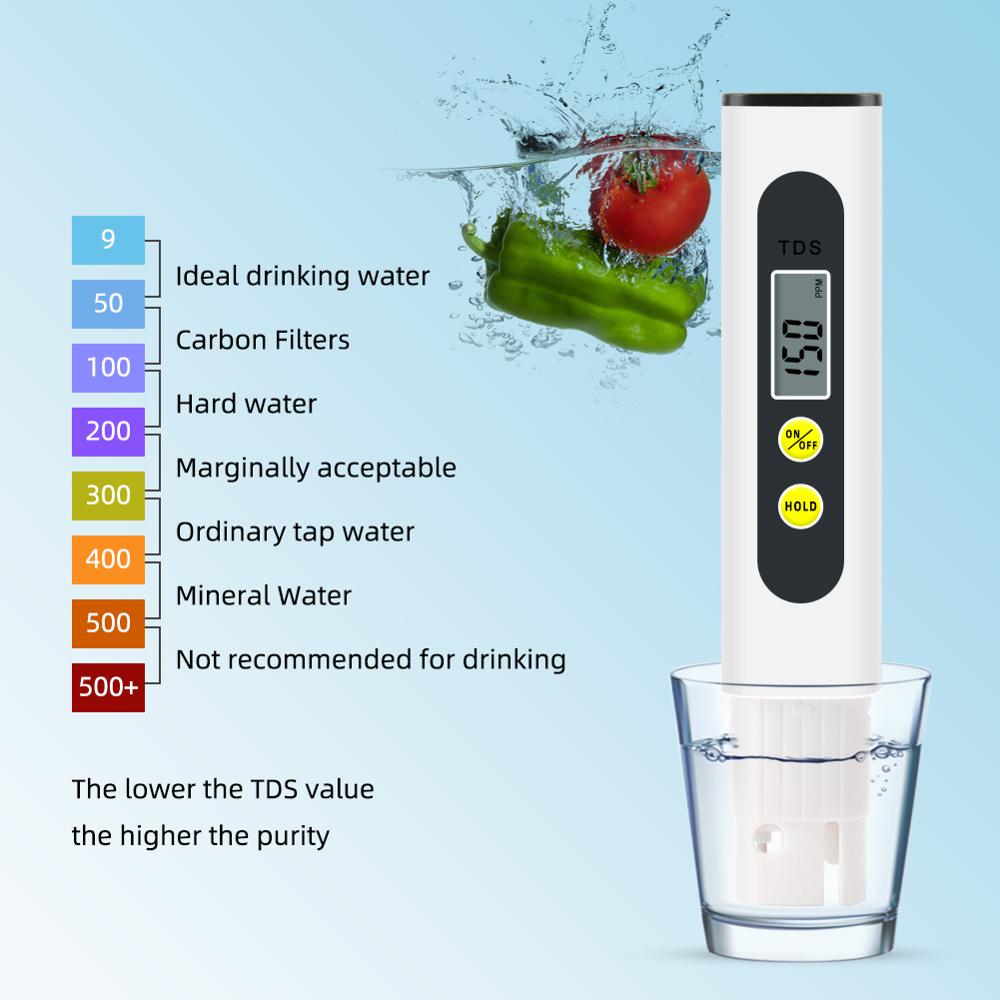 TDS-M2 Portable Digital Water Analyzer Purity Tester Pen Hydroponics TDS Meter Electric Waterproof Lab Detection Measuring Tool