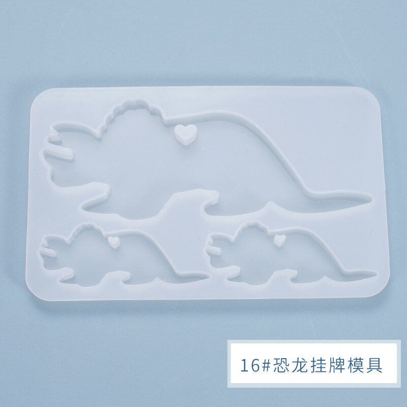 DIY Listing Pendant Resin Mold Handmade Keychain Crystal Epoxy Mold Pendant Ornament Silicone Mold For Resin: 14