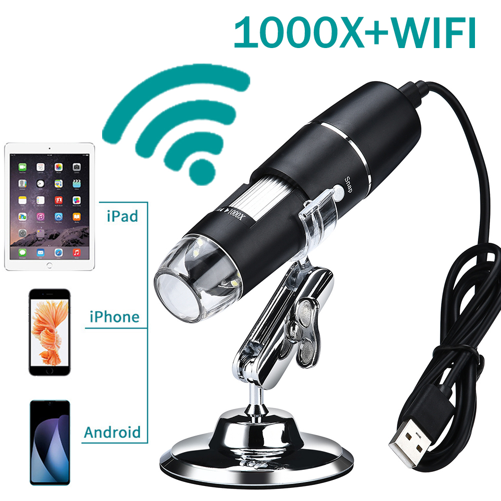 1000X Adjustable WIFI Electronic Digital Portable USB Stereo Microscope Camera for LED Soldering Magnifier Cell Phone Computer: WIFI microscope