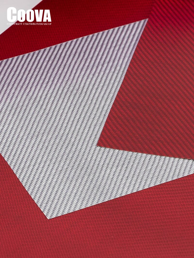 COOVA – feuille de fibres de Kevlar galvanisé, rouge et argent, 0.28mm d&#39;épaisseur, Composite époxy, décoration, F508