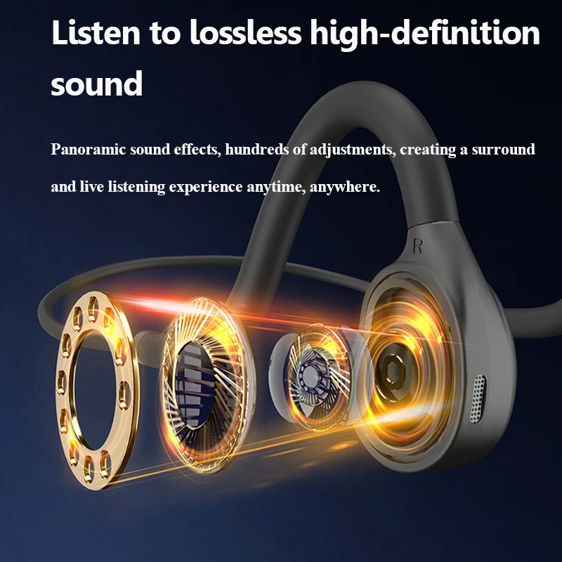 Auriculares de conducción de aire de oreja abierta, estéreo con cable de 3,5mm, no intrauditivos, auriculares de música ultraligeros con micrófono para teléfono IOS y Android