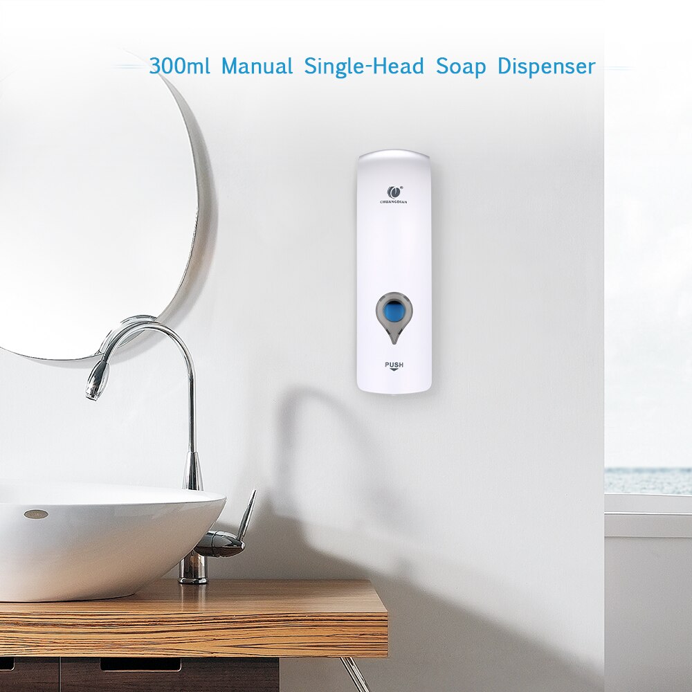 300ml Wall Liquid Soap Dispensers Wall Mounted Manual Soap Dispenser Bathroom Hand Touch Liquid Sanitizer Set For Bathroom