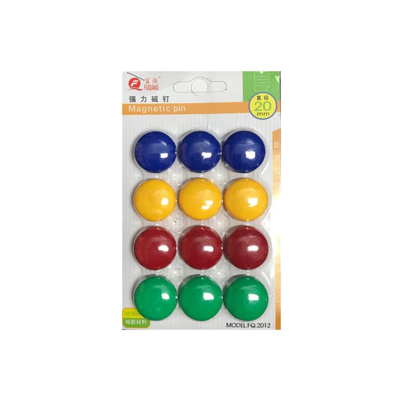 -12 stk / sæt opslagstavle planlægnings magneter køleskab whiteboard magnetisk knap 20mm