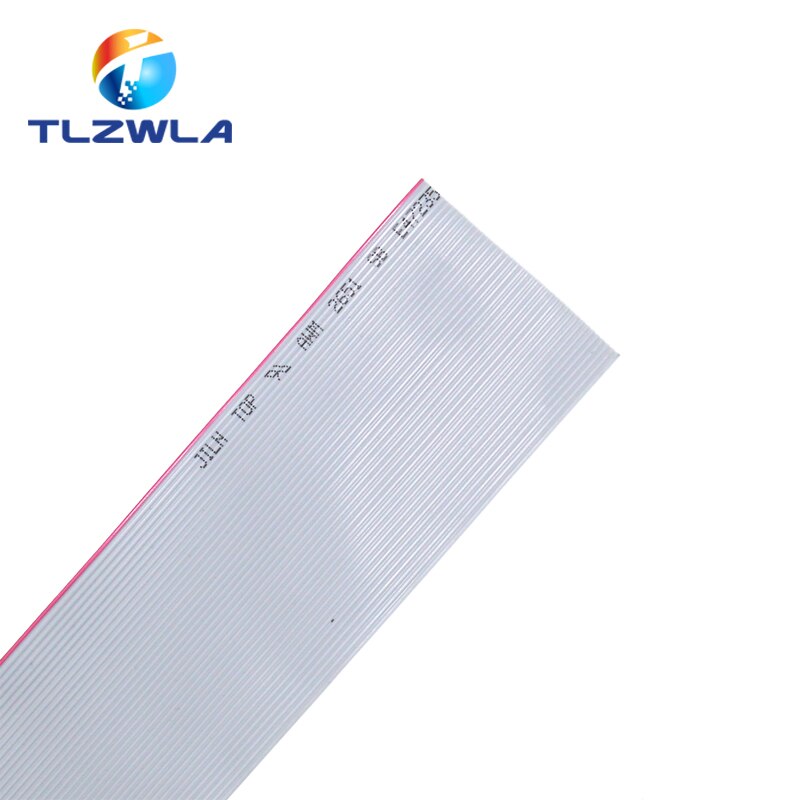1 medidor 1.27mm que espaçam 8p 10p 12p 14p 16p 20p 26p 30p 40p cabo liso cinzento FC-8 10 16 28awg o fio, para o conector de idc fc 2.54mm