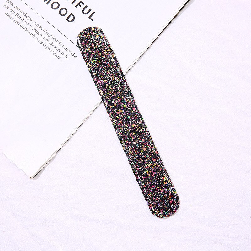 4 Stks/set Pailletten De Mermaid Armbanden Glitter Slap Armbanden Voor Meisjes Suède Backing Sparkly Snap Armband Set: 16