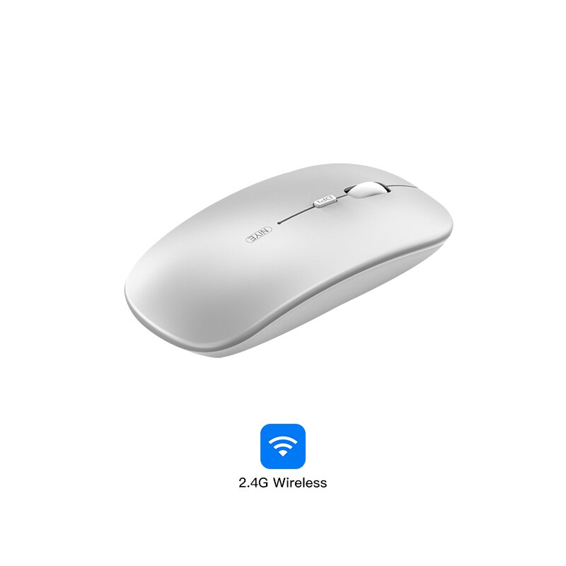 2.4G bezprzewodowa mysz komputerowa mysz Bluetooth Silent PC ergonomiczna Mause ładowalna mysz optyczne USB myszy do biura Laptop PC: 2.4G wireless sliver