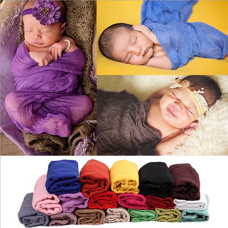 Pasgeboren Fotografie Props Zuigeling Kostuum Outfit 180Cm Lange Katoenen Zachte Foto Wrap Bijpassende Baby Foto Props Fotografia
