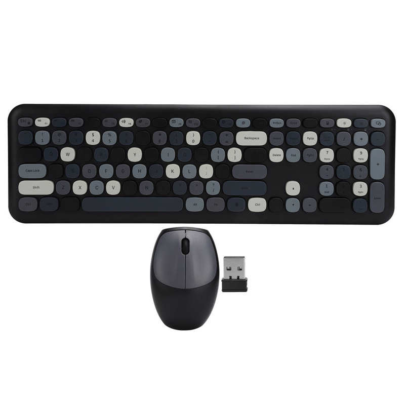 Computer Keyboard Mouse Wireless Keyboard Mouse Set 2.4G Wireless 110 Keys Keyboard Mouse Computer Accessory: D