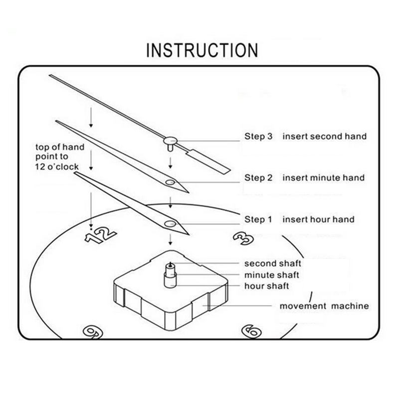 10 Sets Clock Quartz Movement Mechanism Red and Black Hands DIY Replacement Part