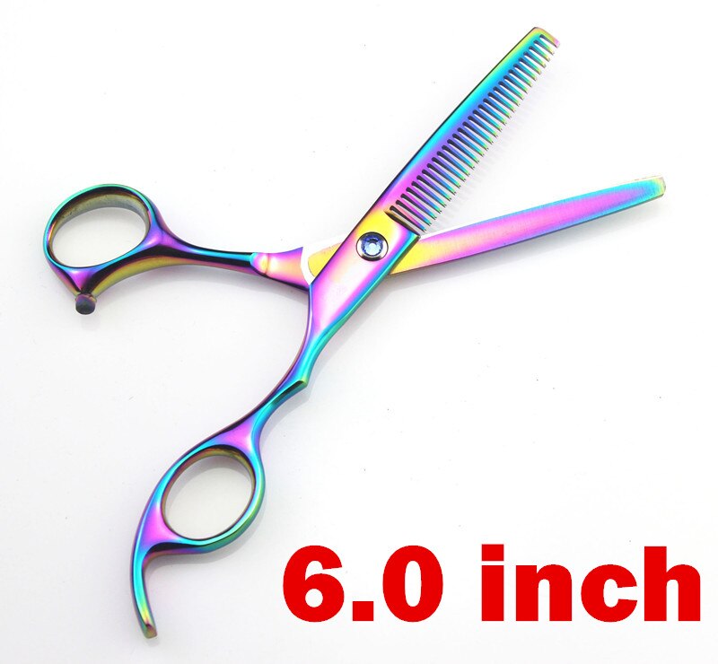 Professionele 6.0 Inch Japan 440c 6cr13 Paars Dunner Shears Schaar Snijden Kapper Cut Haar Schaar Set Kappers Schaar: thinning scissor