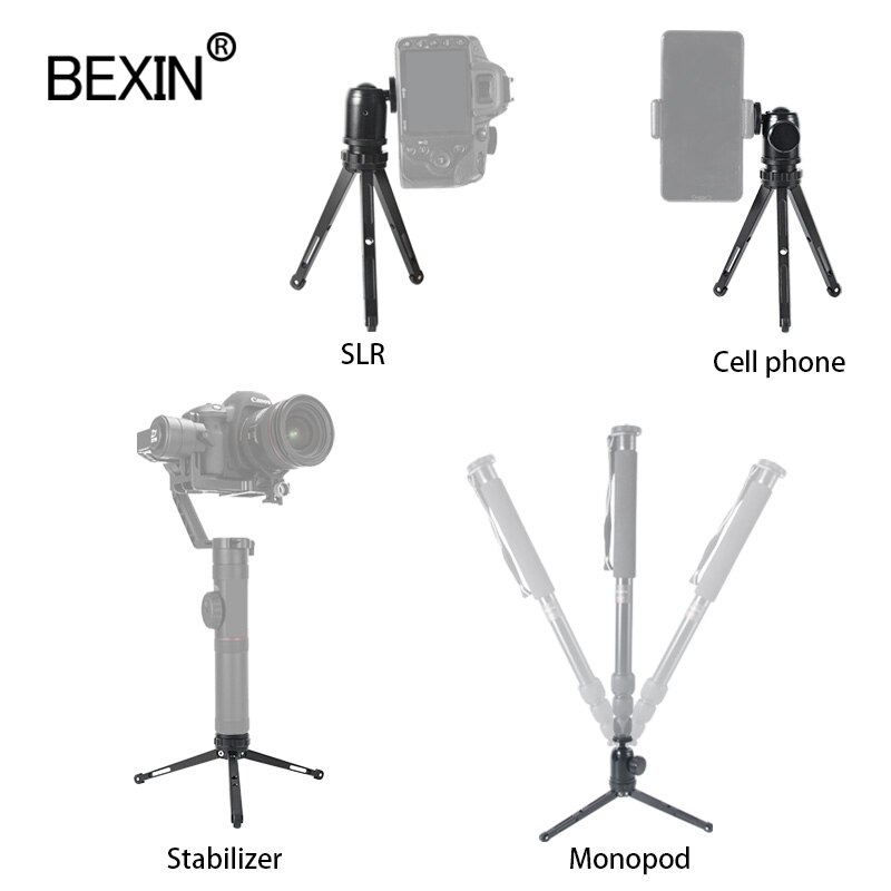 Mini tripod dslr camera stand mount adapter desktop bracket photography shooting pocket tripod with phone clip for point camera