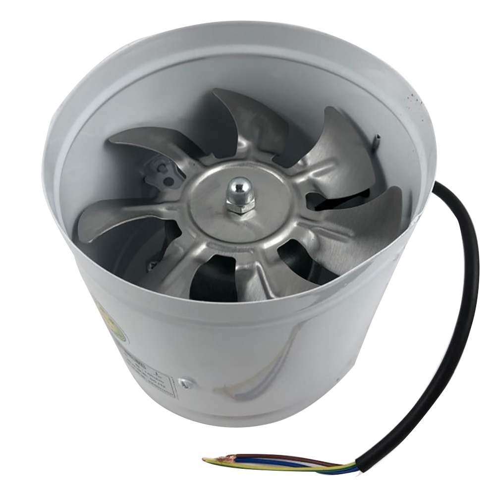 6 Inch Pipe High Speed Booster Ducted Exhaust Fan Toilet Vent Metal Bathroom Window Air Ventilator Wall Mount Kitchen Home Hotel