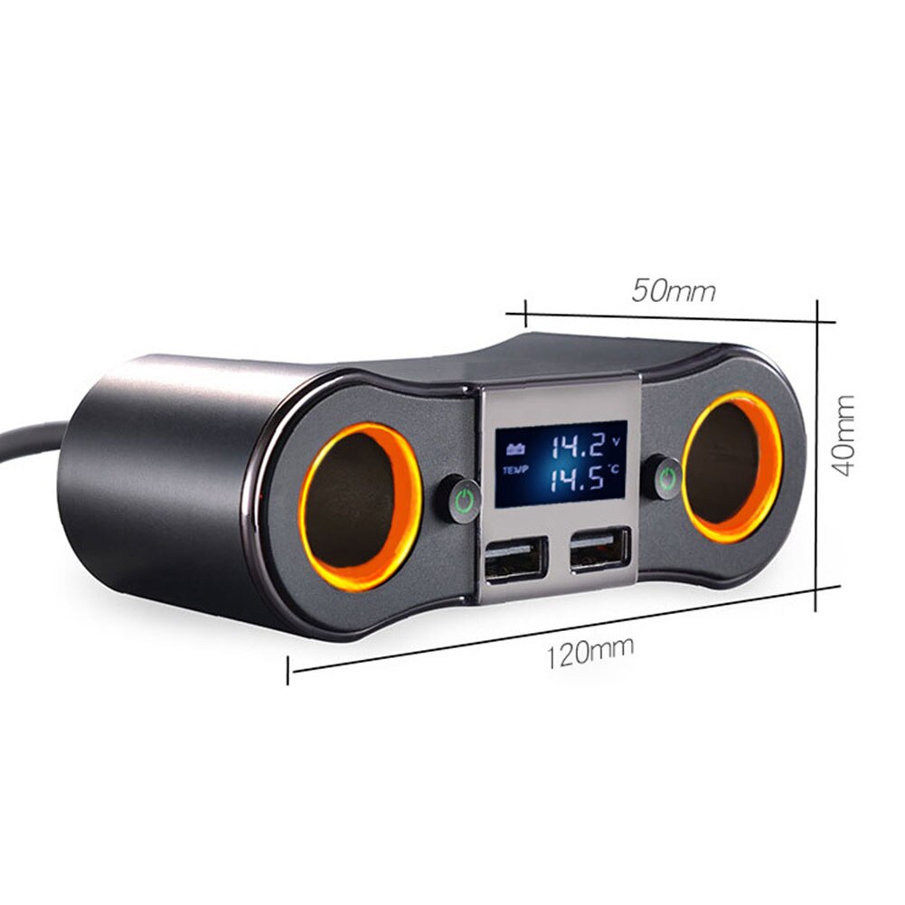 12v dc multi-bescherming autolader auto-aansluiting sigarettenaansteker splitter voertuig dubbele stekker dubbele usb converter universele adapter