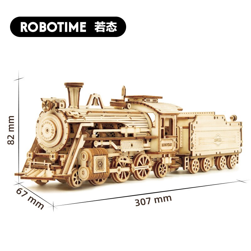 Handgemachte Holz Auto Modelle Spielzeug 3D Mechanische Modell Dampf Zug DIY Montage Holz Rätsel Bausatz Super Puzzle Spielzeug Für freundlicher: Luxus Dampf Zug