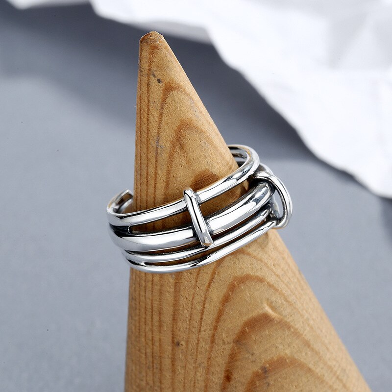 originale couches populaires chaînes bague Simple anneaux pour les femmes de mariage fiançailles bijoux