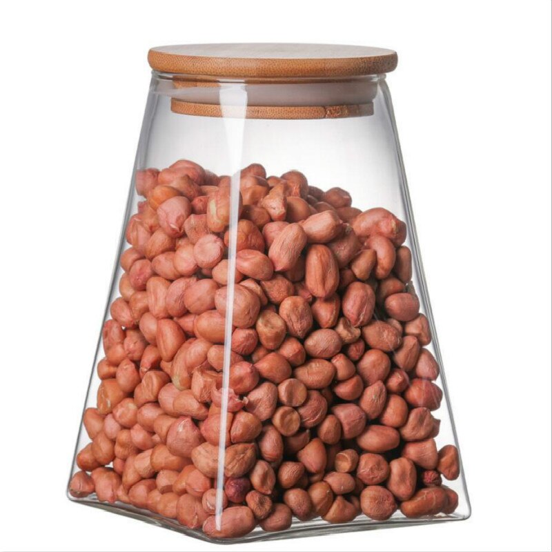 Heat-Resistant Glass Tea Containers Square Glass Storage Jar Glass Bottle kitchen storage container storage containers