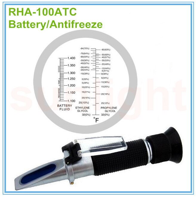 RHA-100ATC Auto Batterij Antivries Vloeistof 2 in1 Refractometer met Draagkoffer