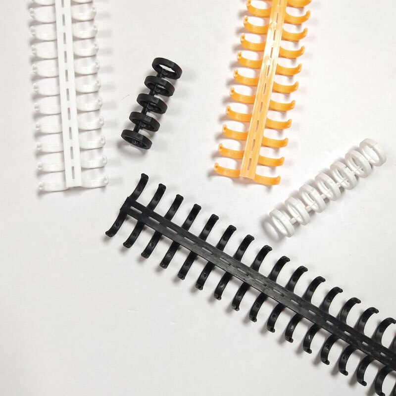100 stk/parti 12mm løsblade plastik 5 ring bindering til  a4 a5 a6 papir notesbog hånd porøs skærbar spiral ring papirvarer