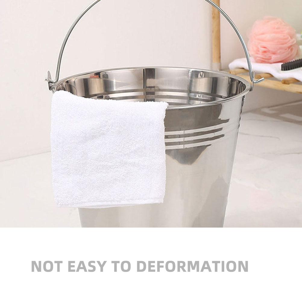 Stainless Steel Bucket Lid Heavy Duty Portable Water Milk Storage Container Large Capacity Metal Bucket for Farm