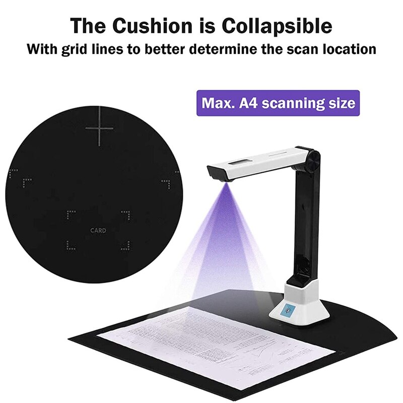 Document Camera Voor Leraren, Draagbare Usb Document Camera Scanner Met Stand 8MP Hd A4 Formaat Doc Cam Foto Scanner