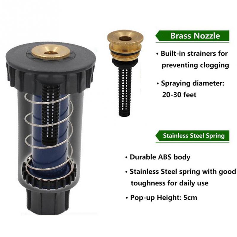 90/180/360 Degrees Adjustable Pop Up Spray Sprinklers Automatic Retractable Watering Lawn Garden Irrigation Nozzle