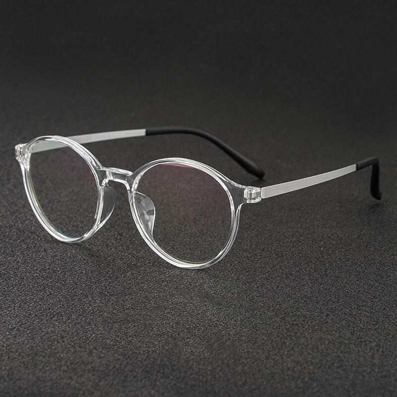 Męskie i damskie okrągłe okulary Retro rama Ultralight Titanium Alloy okulary dla osób z krótkowzrocznością okulary korekcyjne optyczne ramki 3050: WHITE