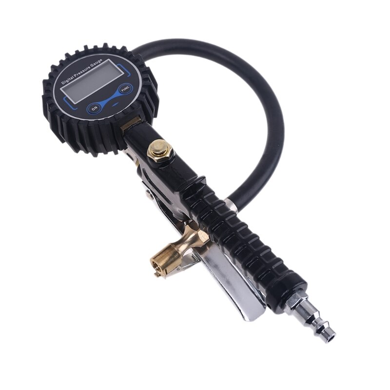 Digital Tire Inflator Pressure Gauge with 32cm 12" Hose &amp; Quick Connect Coupler Air Chuck 200 PSI Heavy Duty for Car 87HB