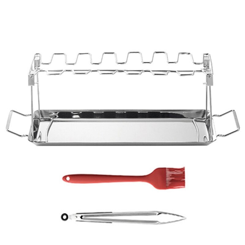 Brochette Rotative En Acier Inoxydable Pour Barbecue - Tourne à 360° - Pour Viandes, Légumes, Hot-dogs - Idéal Grill Et Air Fryer