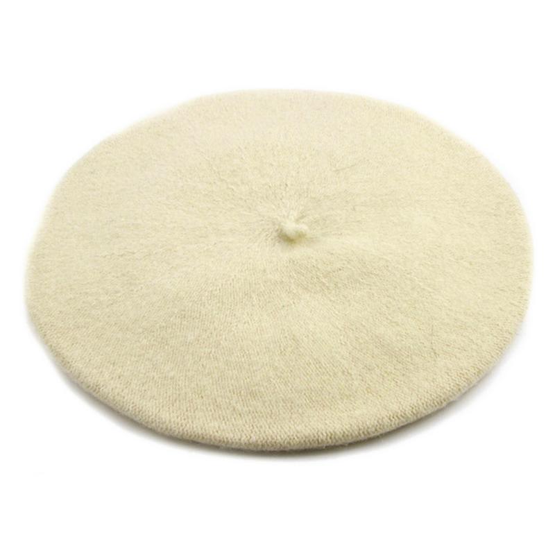 Dam vintermössa basker kvinnlig ullkeps 16 färger kvinna casual hattar mössor svart vit grå rosa boinas de mujer: Beige