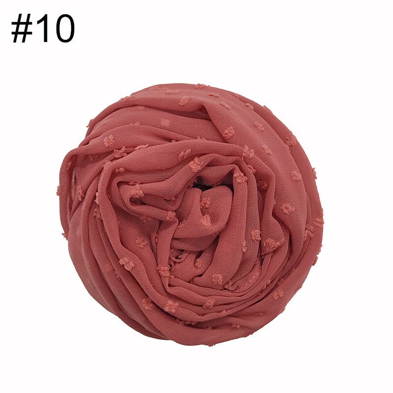 Fuzzy ball scarf Plain solid scarves Lady's wrap Chiffon muslim hijab Women shawls: 10