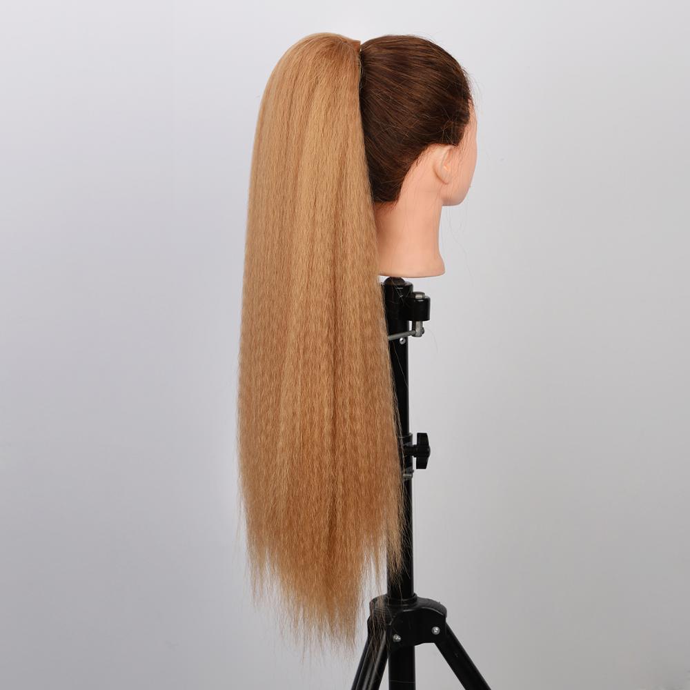 Aisibeauty pitkä afro kinky kihara poninhäntä hiustenpidennys 22 tuumaa synteettinen kiristettävä maissihiuspala naisille musta luonnollinen: Pt619-27