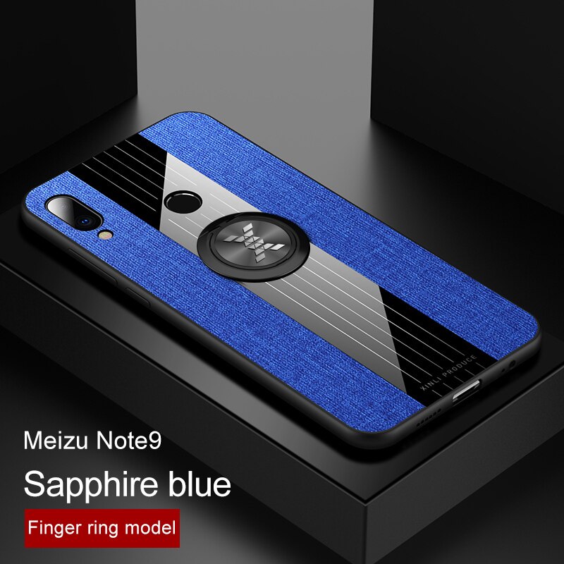 For Meizu Note 9 8 Case Magnetic Ring Holder Hard Cover Soft Silicone Frame Shell On Meizu Note9 Note8 Phone Cases: For Meizu note 9 / Blue Case With Ring