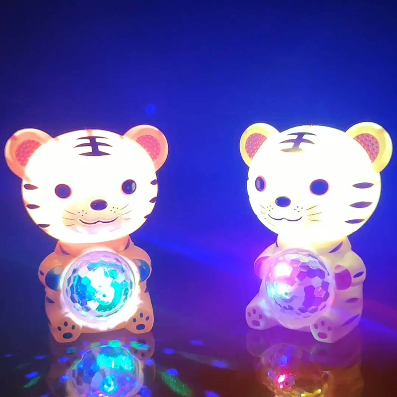 Kids Fun Light Up Lantern Toy with Music Tiger Shape Hanging Glowing Lantern with Handle 2022 Year Children Toys Party Favor