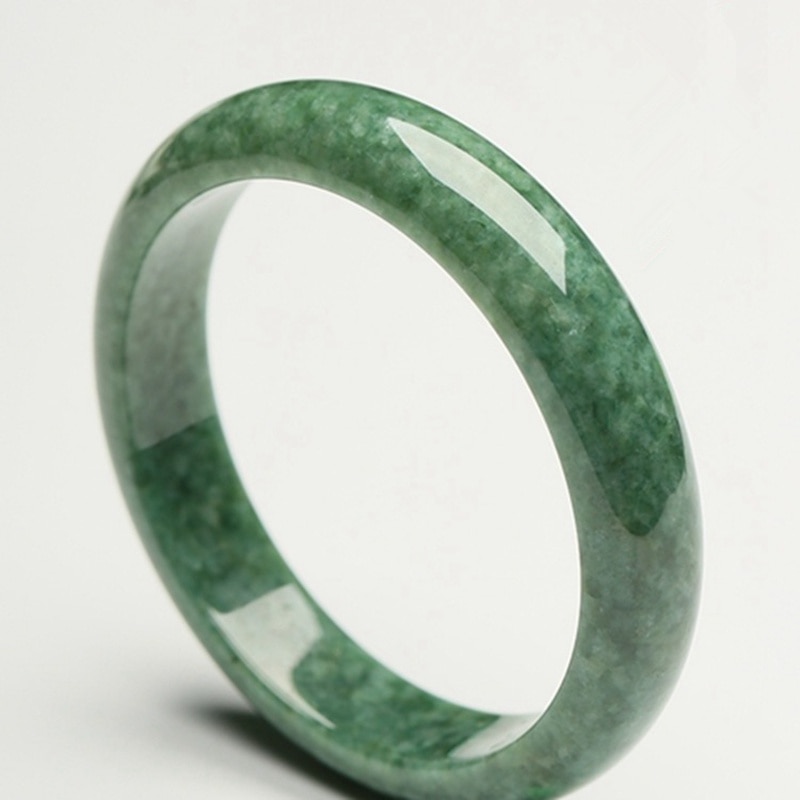 Glossy Hand Carved Bracelet Beautiful Bangle Chinese Green Jade 54mm-64mm KYY8755